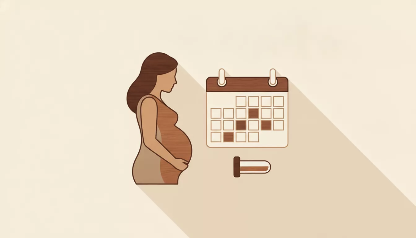 Illustration d'une silhouette de femme enceinte et d'un calendrier