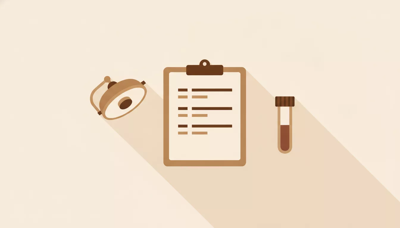 Illustration d'une liste de contrôle et d'un tube de prélèvement